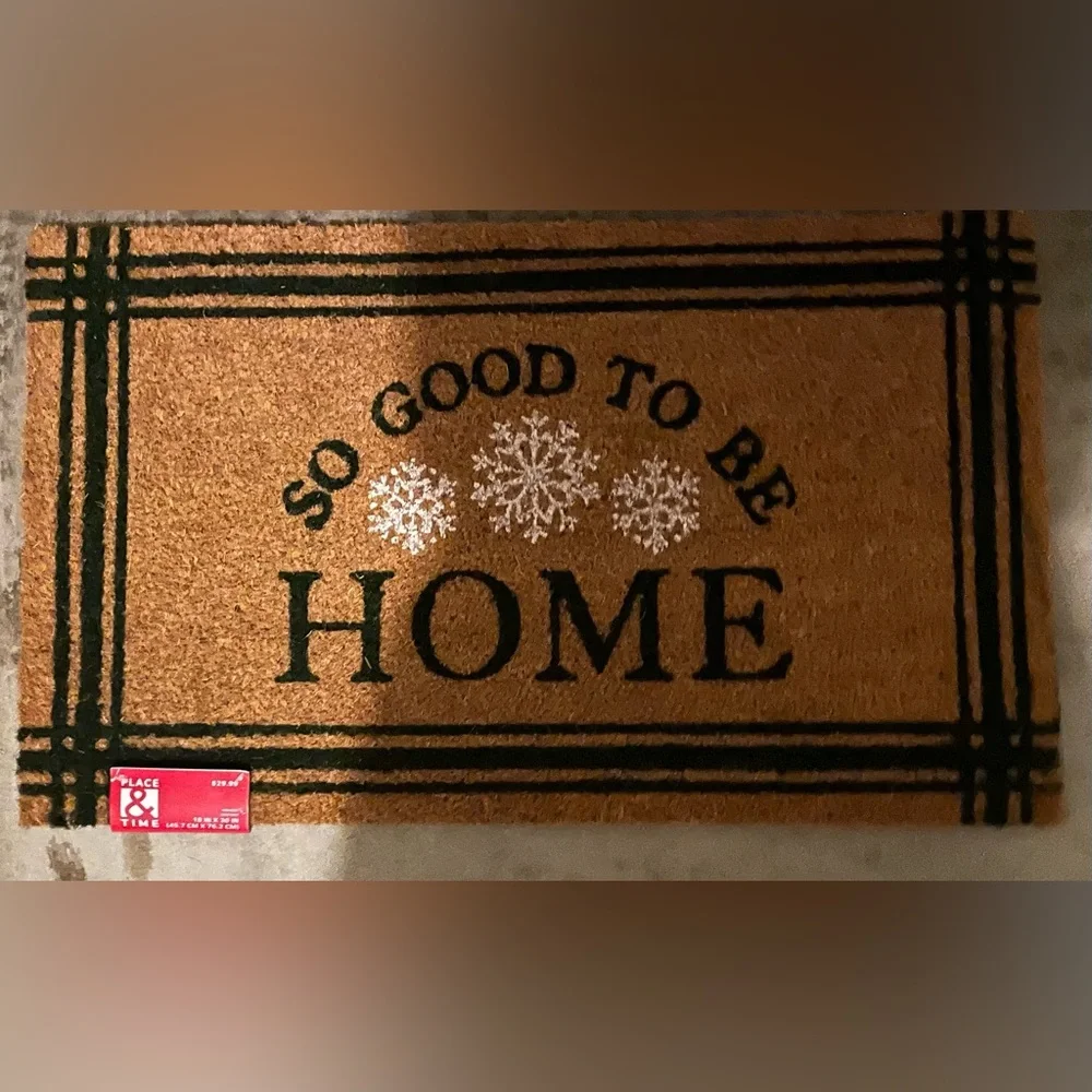 Welcome Home Doormat - Brown and Black